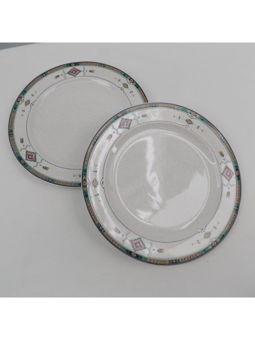 Lot of 2 Studio Nova Adirondack Salad Plate 8.25" Southwest Theme Thailand Vtg